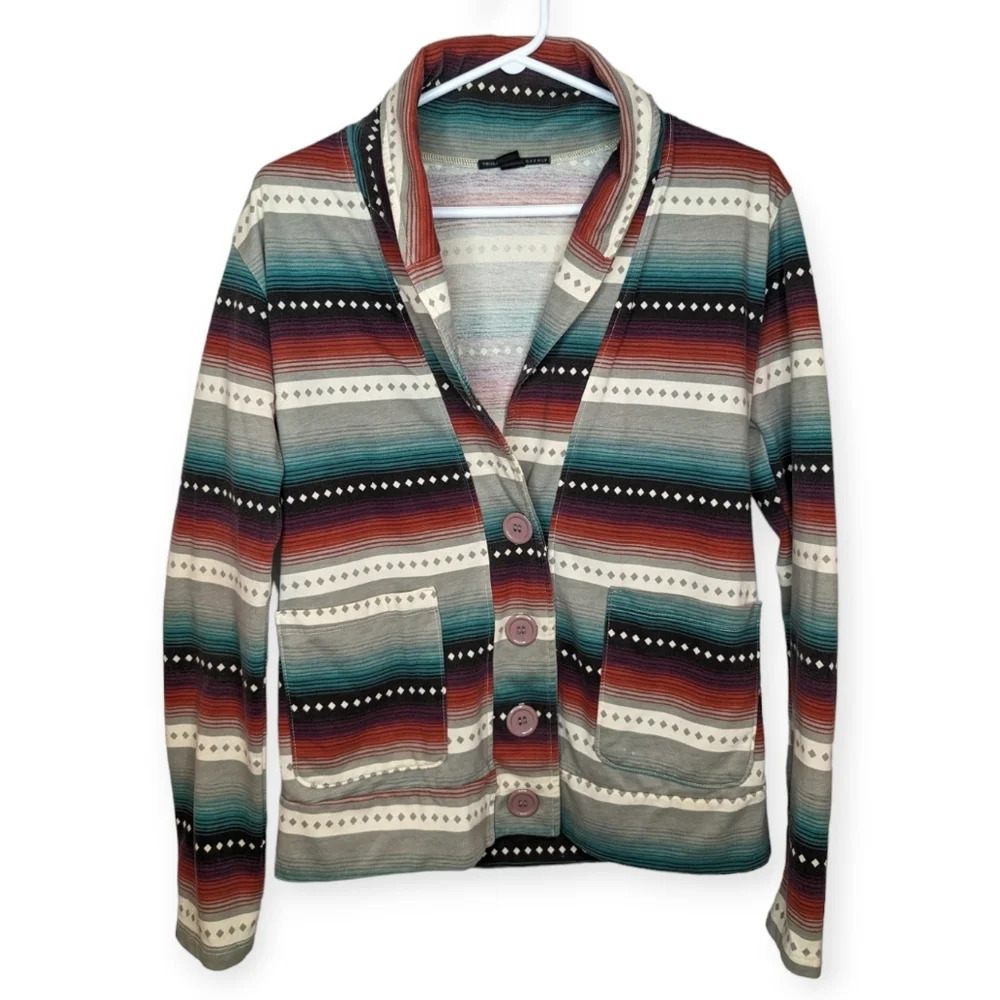 Truly Madly Deeply Aztec Western Knit Cardigan Sweater Boho S
